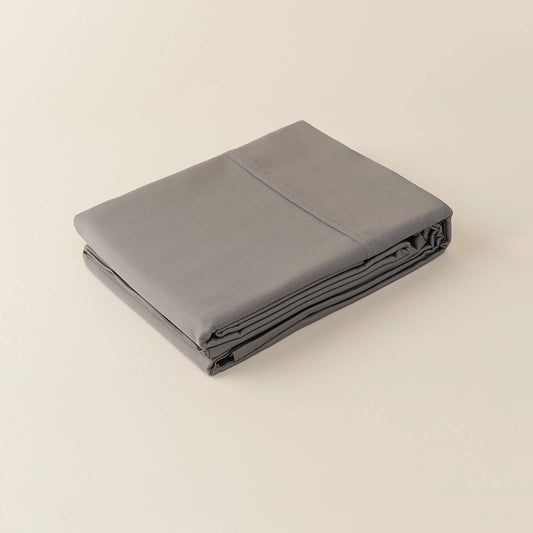 Space Grey Sublime Sateen Flat Sheet Set